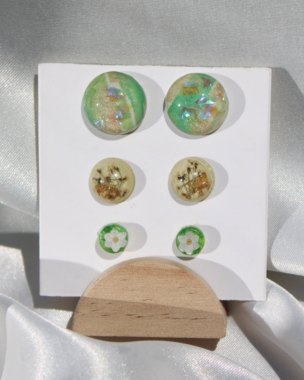 Aretes Acuarela - Miel y menta