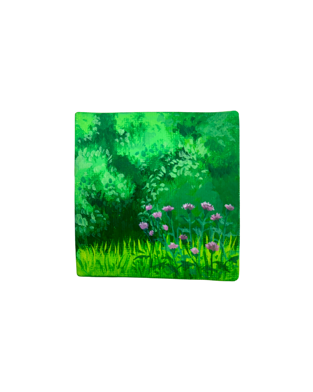 Mini lienzo - Florecitas estilo Ghibli