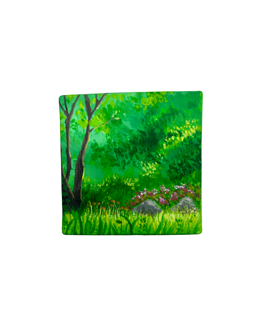 Mini lienzo - Bosquecito estilo Ghibli