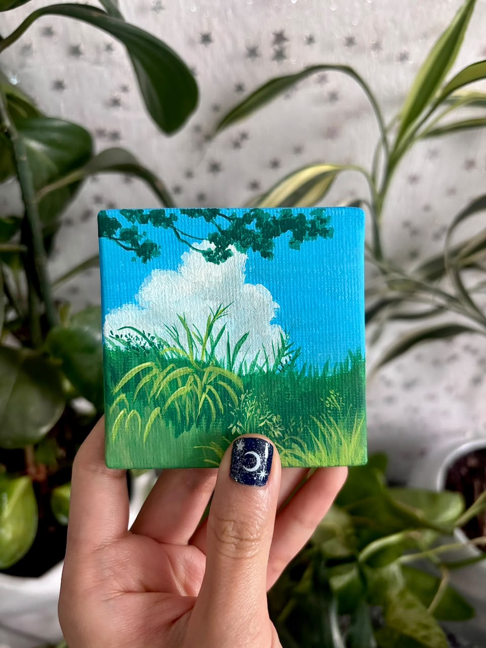 Mini lienzo - Cielo estilo Ghibli